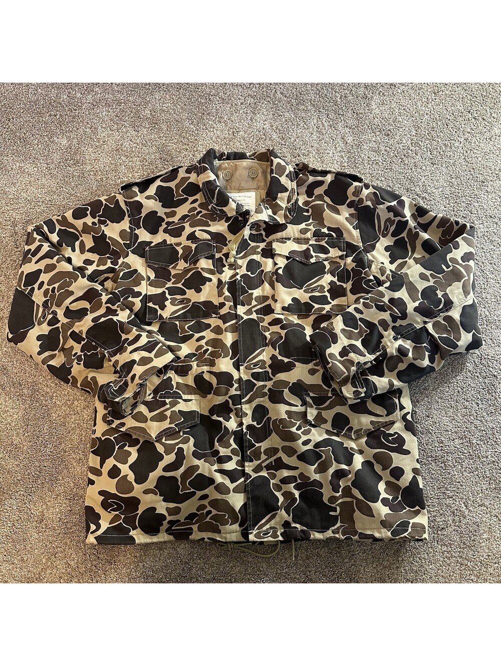 Vintage Duck Camo Jacket Cold Weather Mens Large L Hunting Shooting Coat
